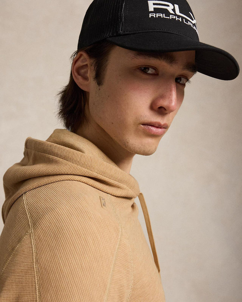 RLX Performance Tech Waffle Knit Hoodie Classic Camel Heather