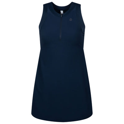 Womens Grid-Texture Sleeveless Tennis Dress True Navy - SS23
