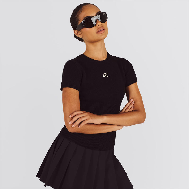 Womens Lisette Knit Top Black