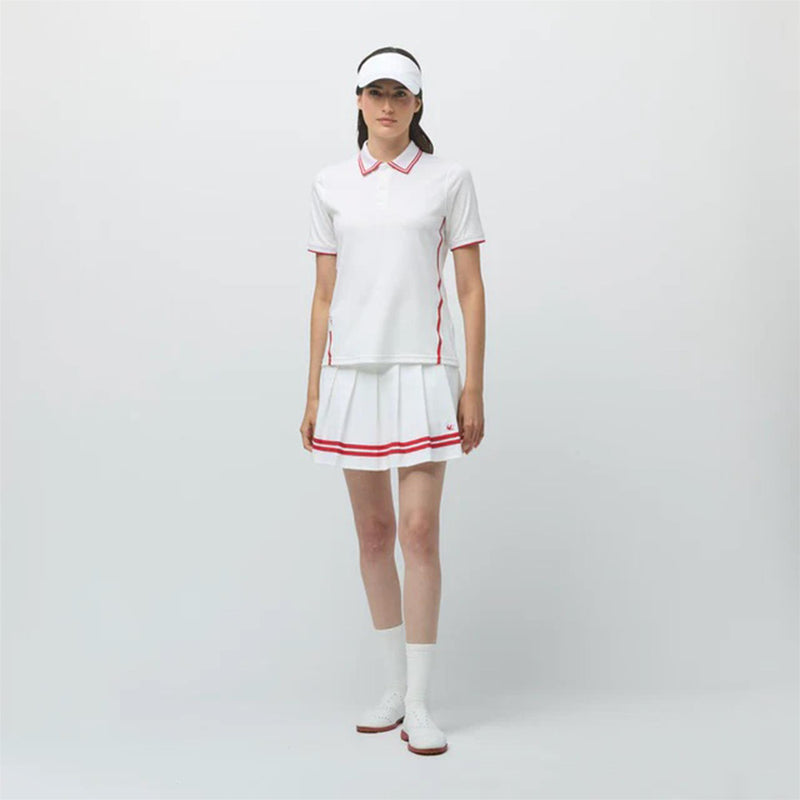 Womens Tech Jersey Club Polo White/Sport Red
