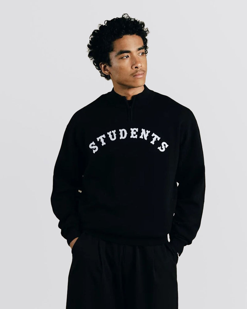 Giovant Knit Quarter-Zip Sweater Black