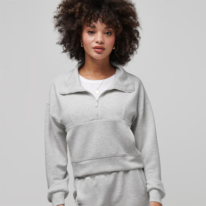 Womens Skyloft Soft Half Zip Mid Layer Heather Light Grey