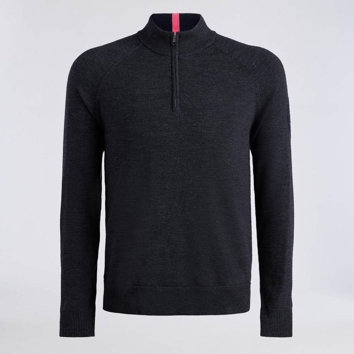 Circle G Merino Wool Quarter Zip Charcoal Melange/Twilight