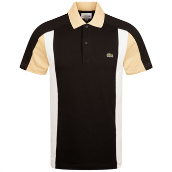 Lacoste Cotton Pique Colorblock Polo Black/Beige/White