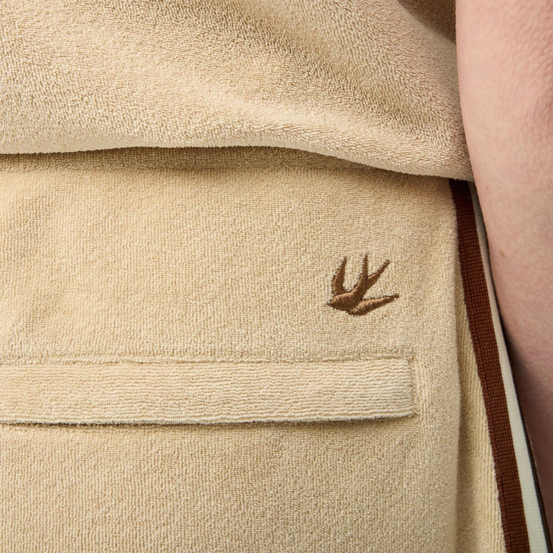 Womens Terry Ribbon Skirt Tan/Coffee