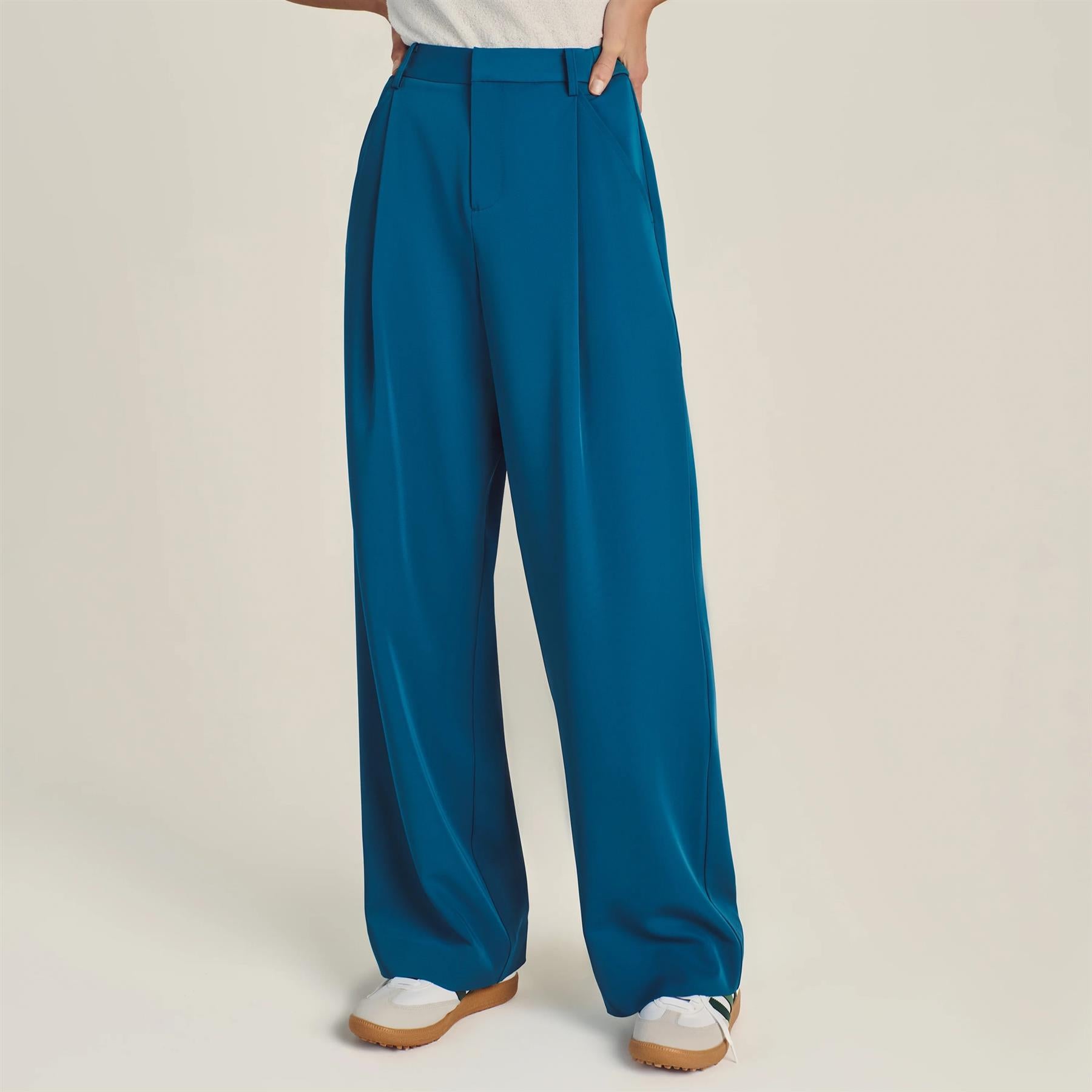 Womens Emilia Pleated Pants Ocean Multi