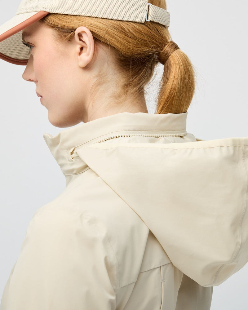 Womens Full Zip Rain Jacket Light Tan
