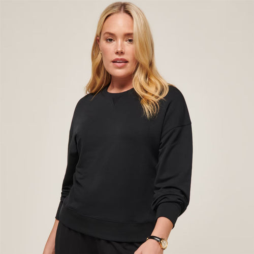 Womens Cloud Terry Crew Knit Black