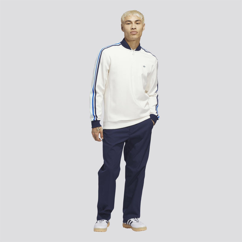 Originals 3-Stripe Quarter Zip Chalk White/Night Indigo