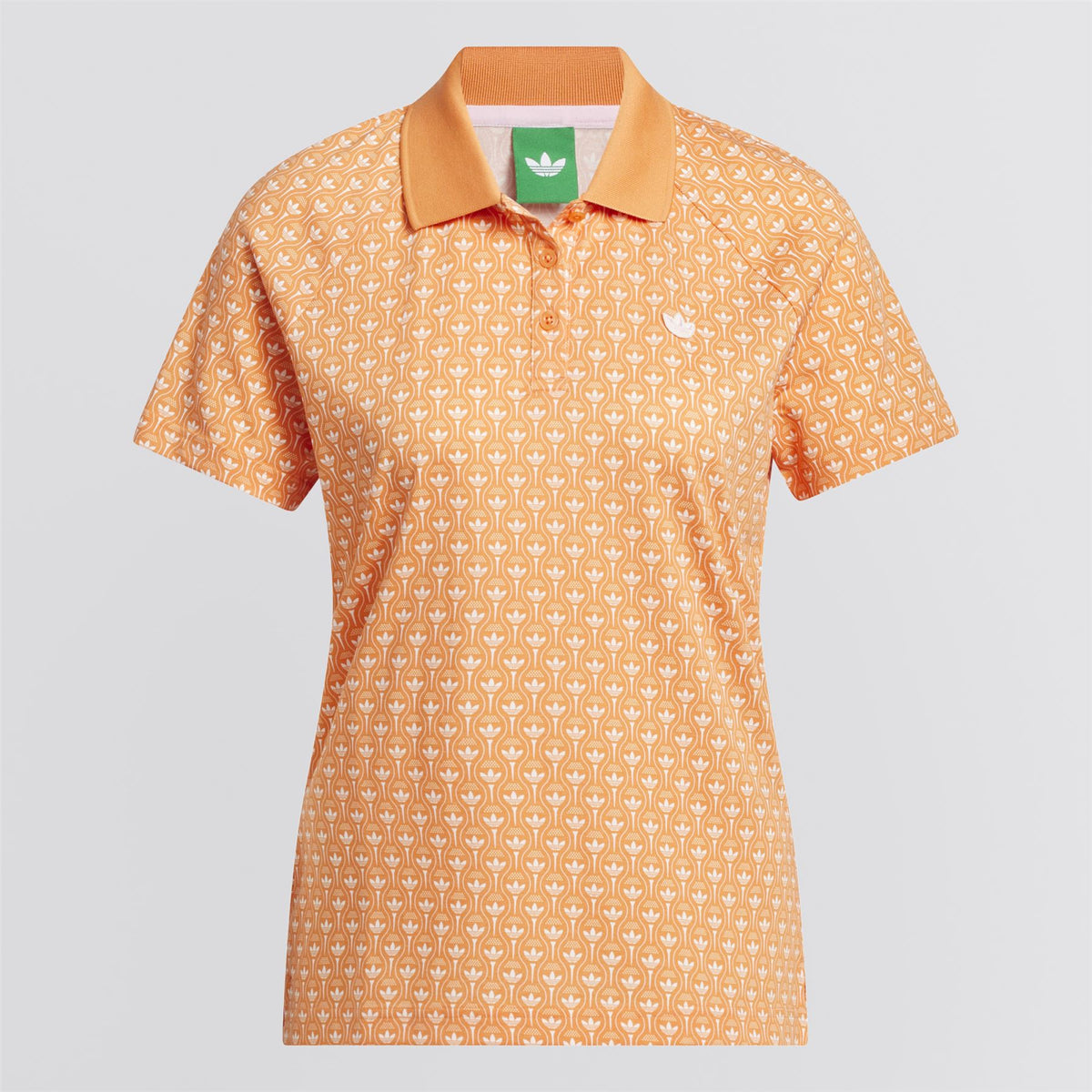 Womens Originals All Over Trefoil Polo Dusky Orange/Chalk White