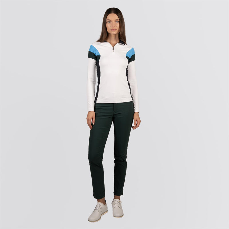 Womens Nathalie Striped Quarter Zip Mid Layer