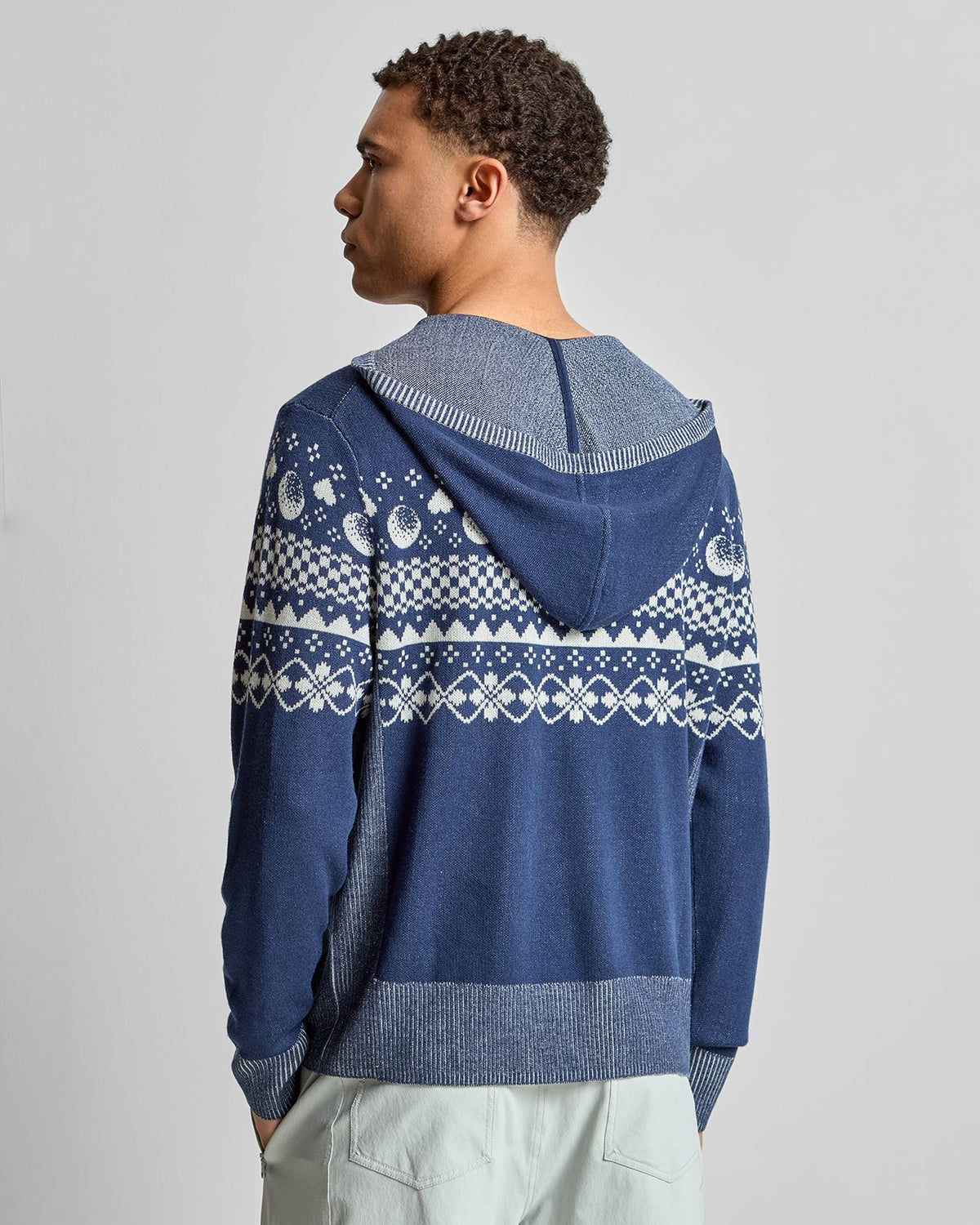 Knit Zip Hoodie Navy