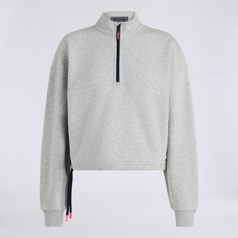 Womens French Terry Quarter Zip Pullover Nimbus Melange
