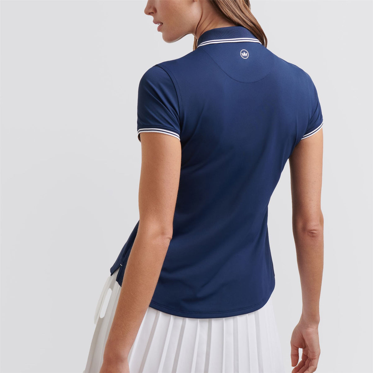 Womens Canterbury Tipped Sport Mesh Polo Navy/White