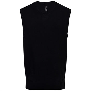 Performance Cotton-Blend Sweater Vest Polo Black