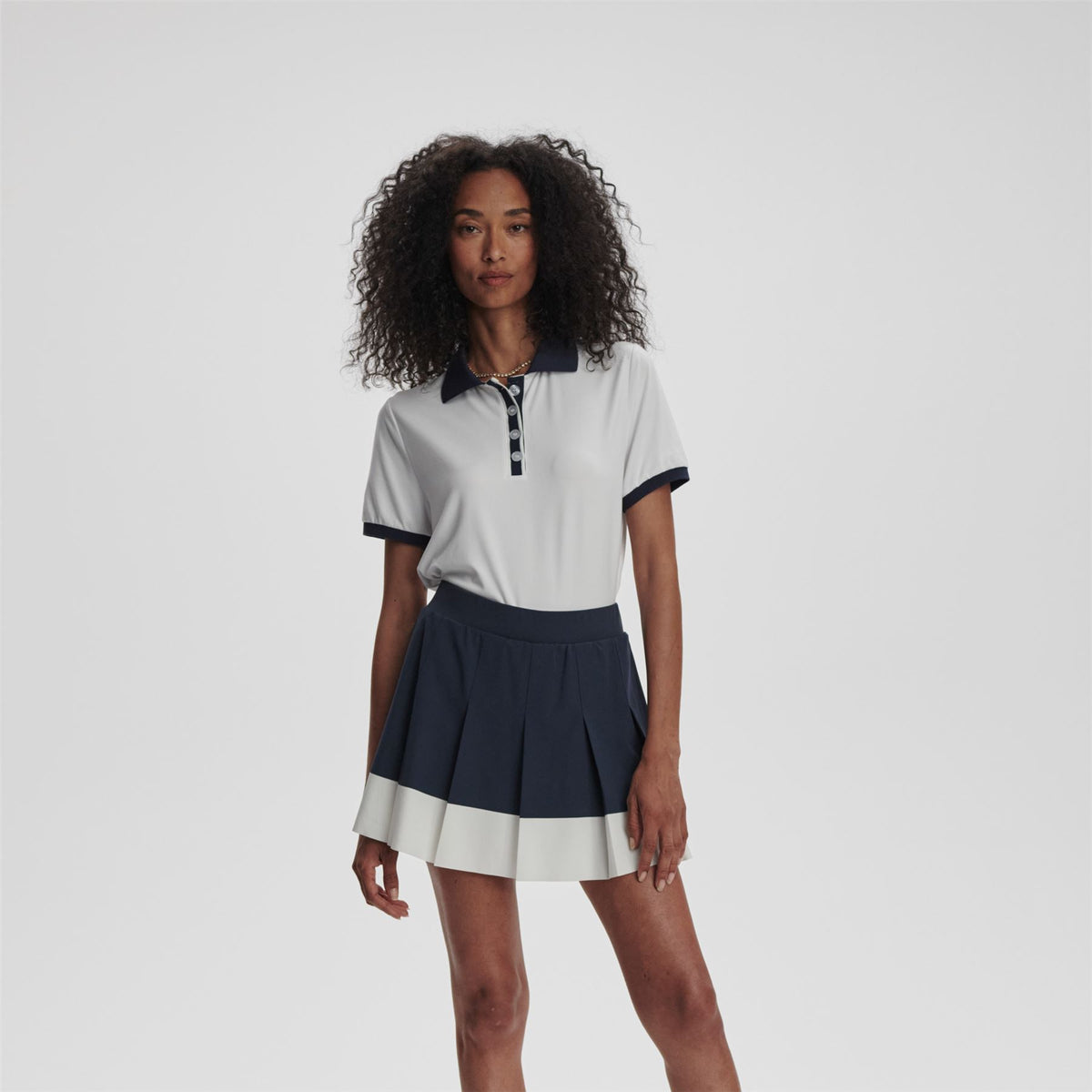 Womens Chase 14.5 Inch Mid Rise Skort Blue Nights/White