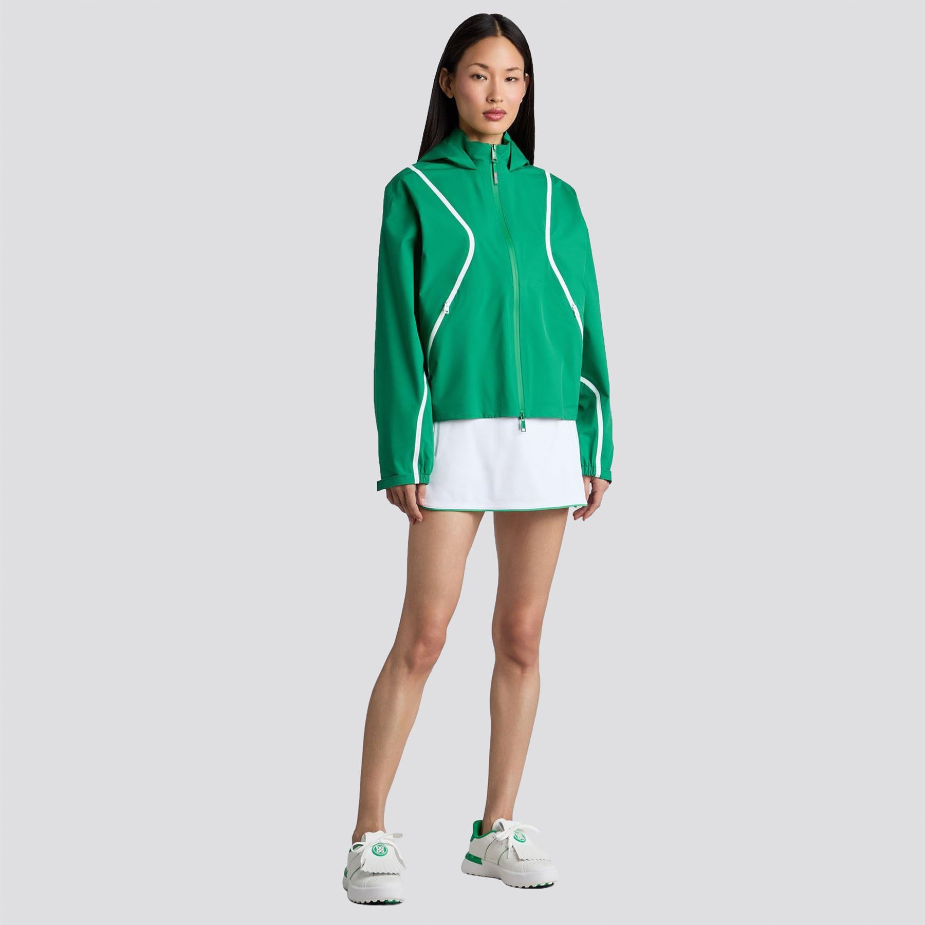 G/FORE Paneled Waterproof Hooded Jacket Dark Clover