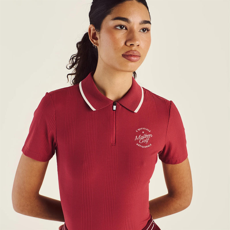 Womens Camilla Quarter Zip Polo Garnet