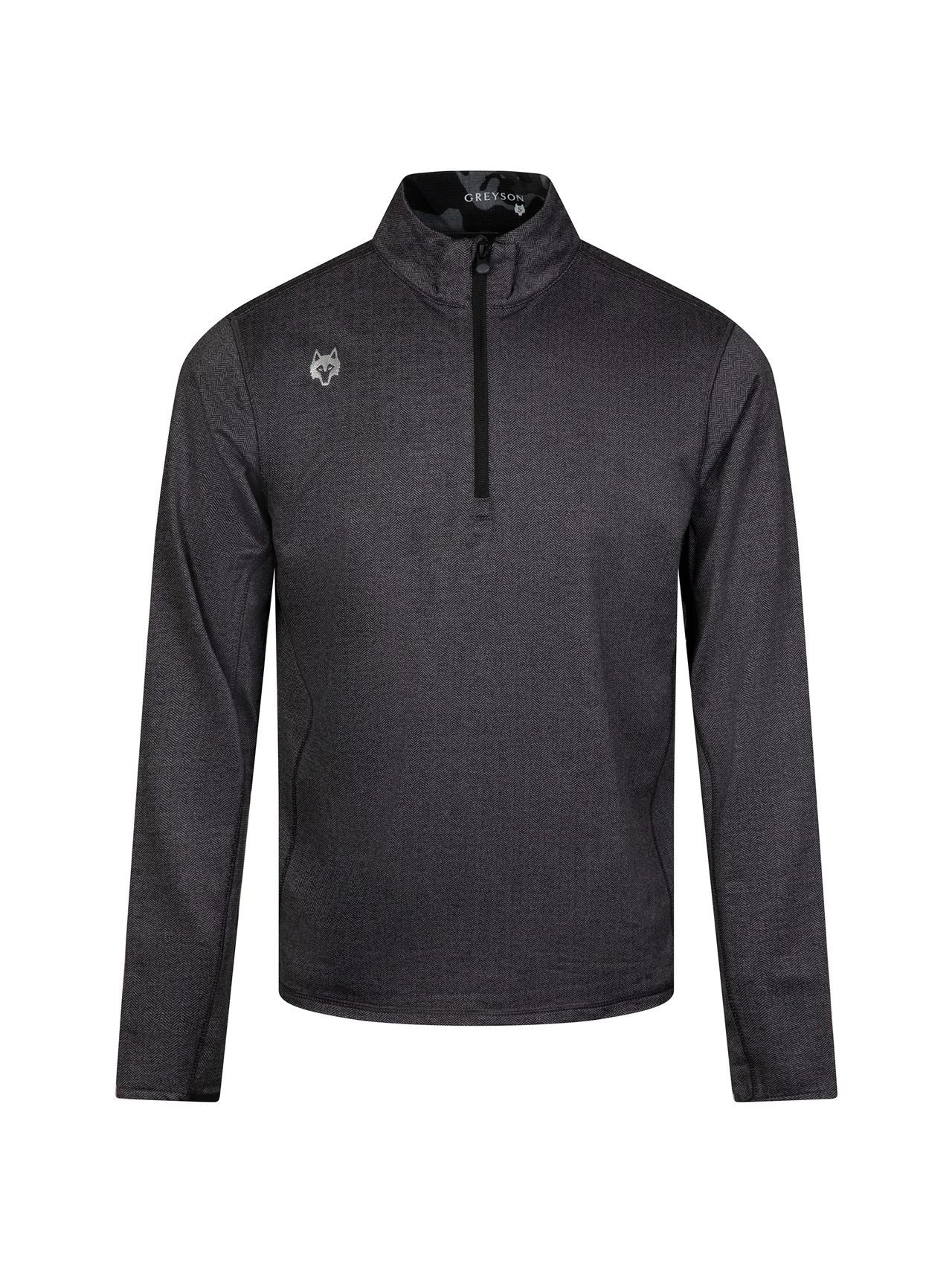 Herringbone Tate Quarter Zip Black Herringbone