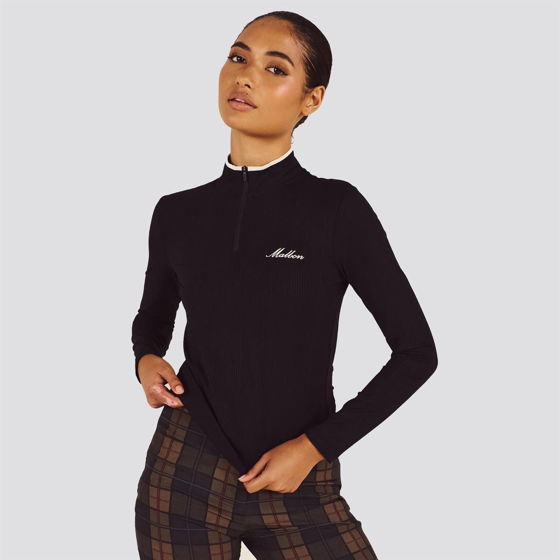 Womens Kelly Mockneck Mid Layer Black