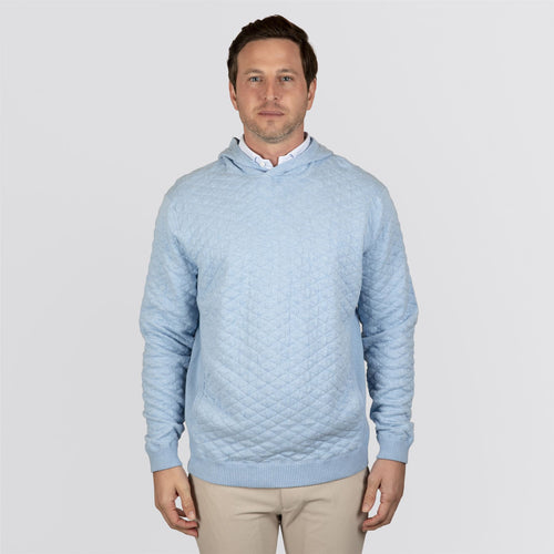 The Wallace Hooded Sweater Heathered Vista Blue
