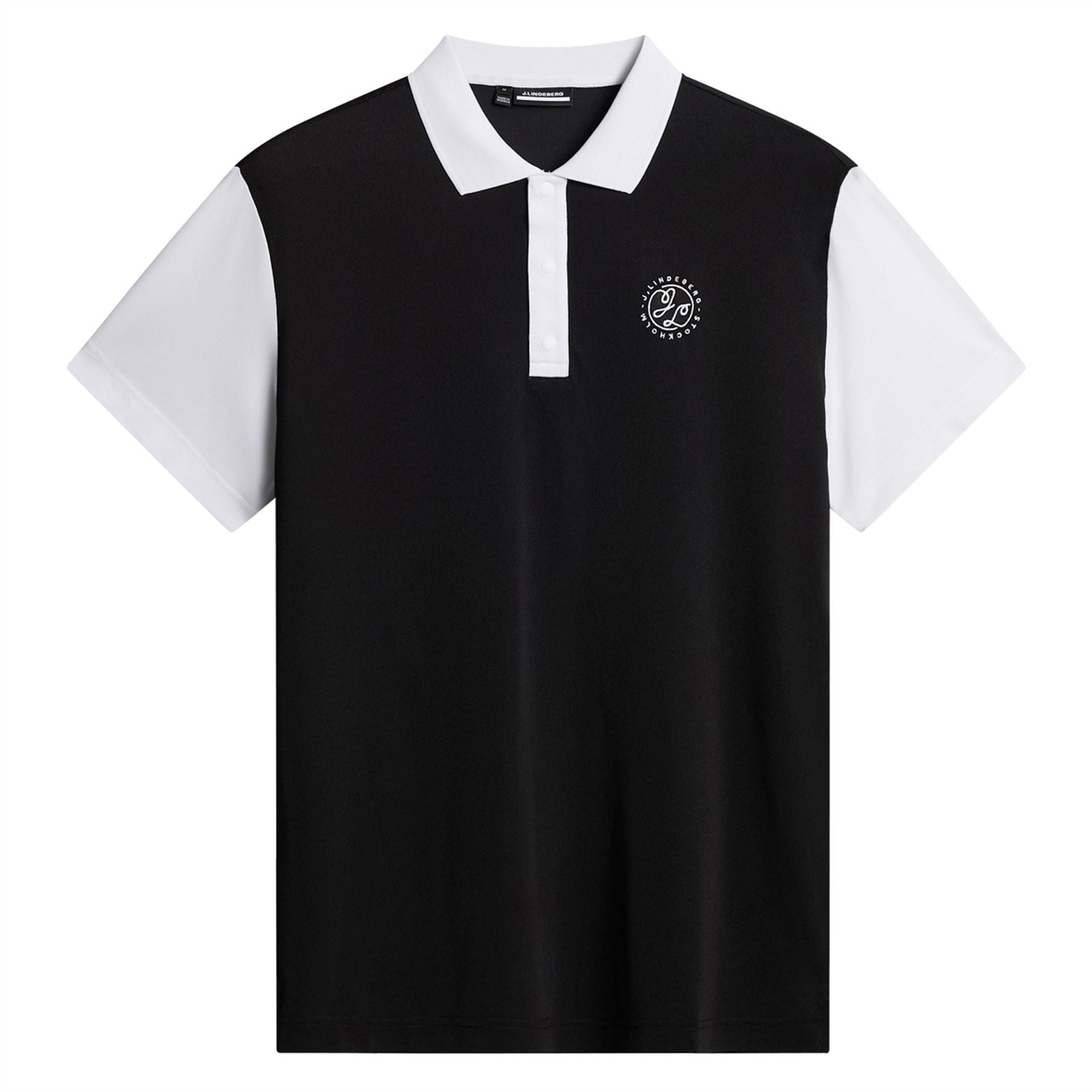 J.Lindeberg Club House Loose Fit Pique Polo Black