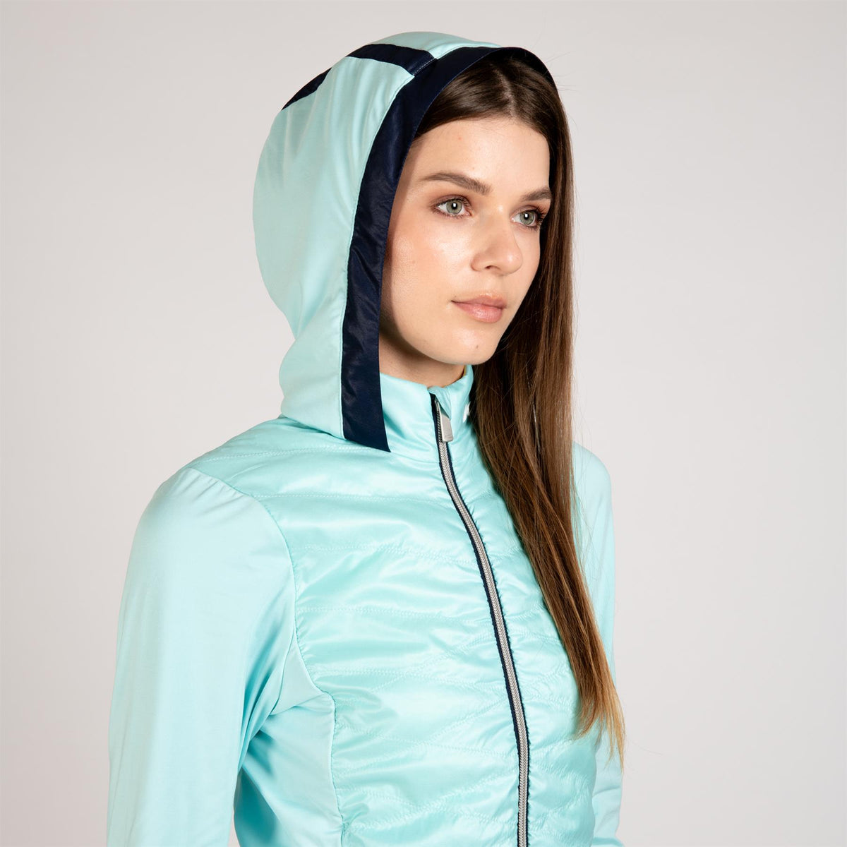 Womens Retention Hooded Hybrid Jacket Capri/Atlanta Blue