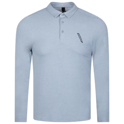 x TRENDYGOLF Evolution Long Sleeve Polo Pique Heathered Silver Drop - SS23