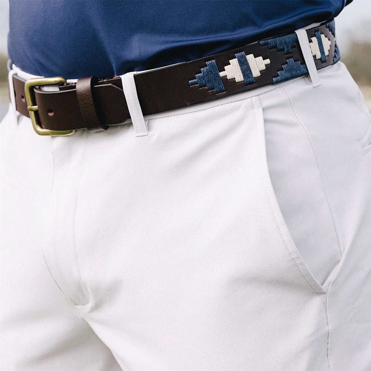 The Barker Belt Brown/Stone/Navy