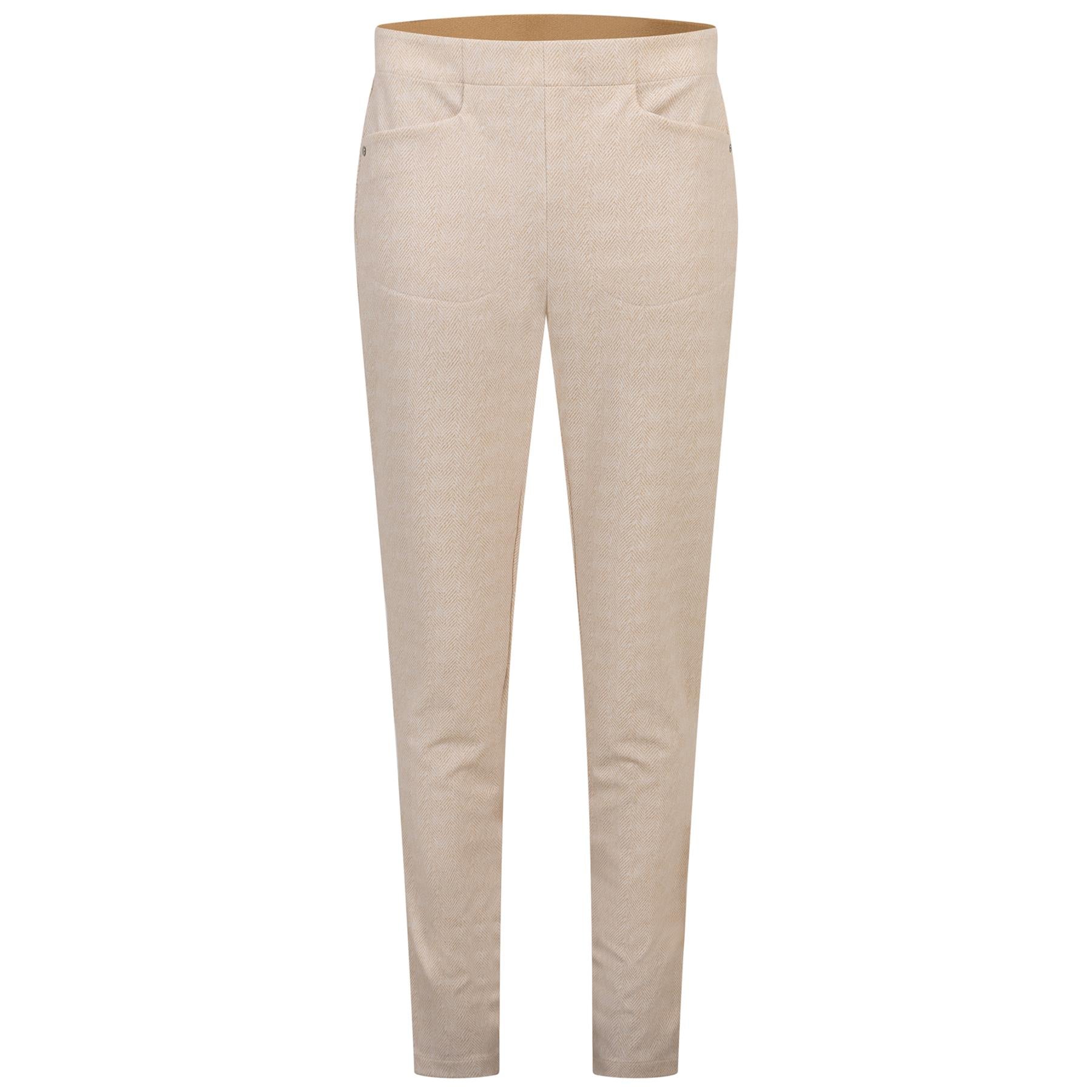 Womens Slim Fit Herringbone Stretch Pant Tan Herringbone Multi