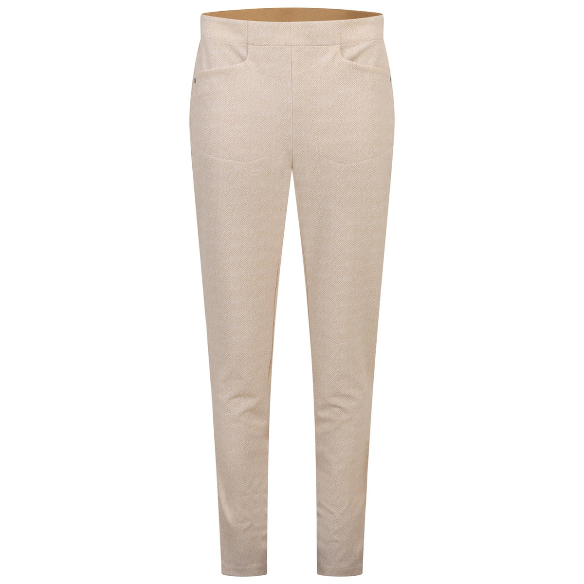Womens Slim Fit Herringbone Stretch Pant Tan Herringbone Multi