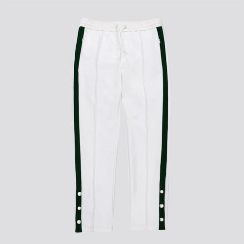 Womens Striped Sport Pants White/Pine Green