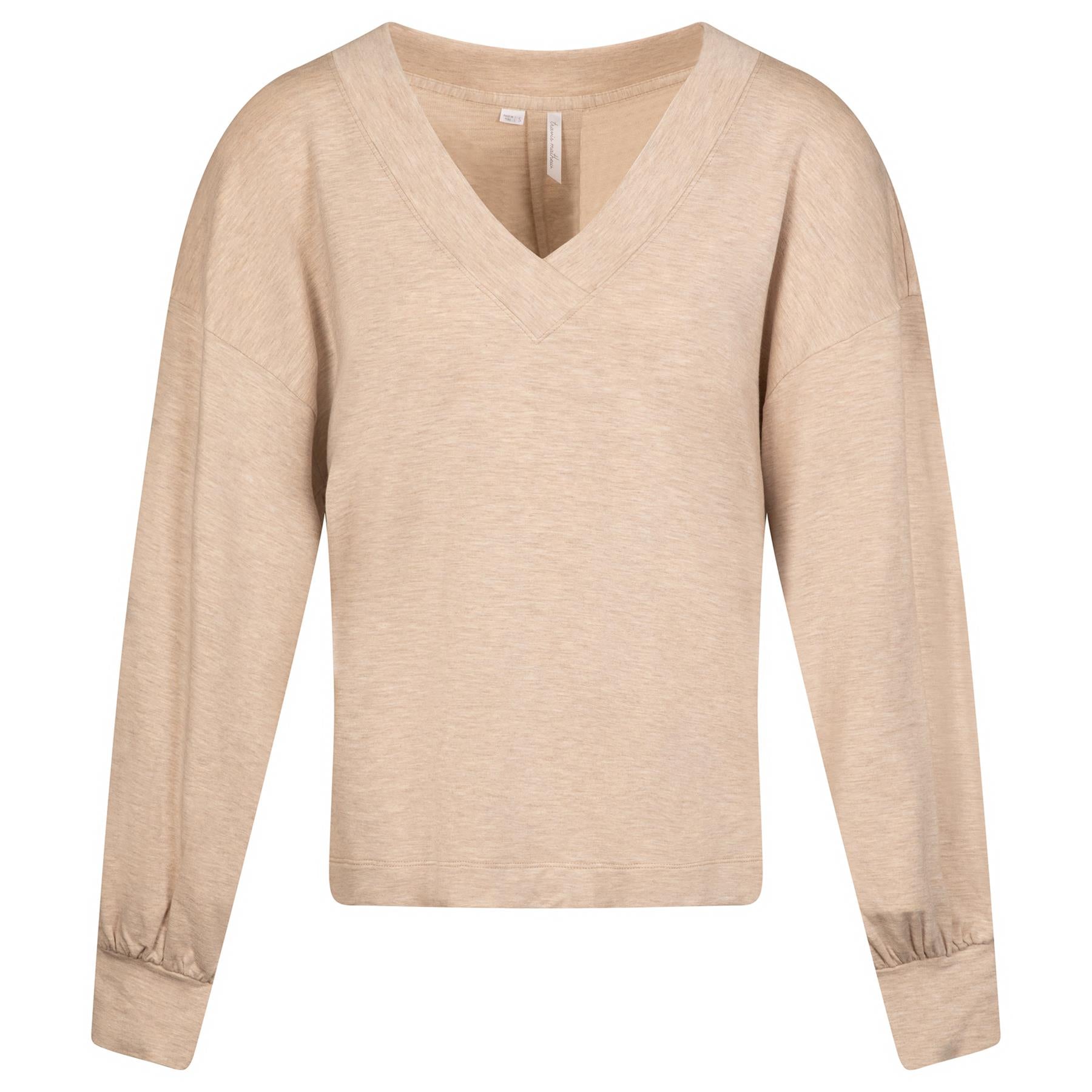 Womens Cloud Terry V-Neck Knit Heather Natural
