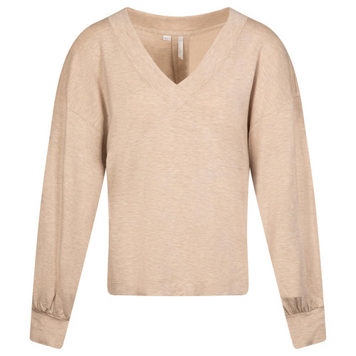 Womens Cloud Terry V-Neck Knit Heather Natural - 2024