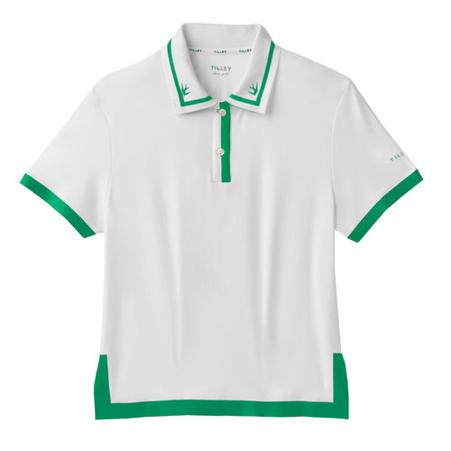 Tech Jersey Boxy Birdie Polo White/Sport Green