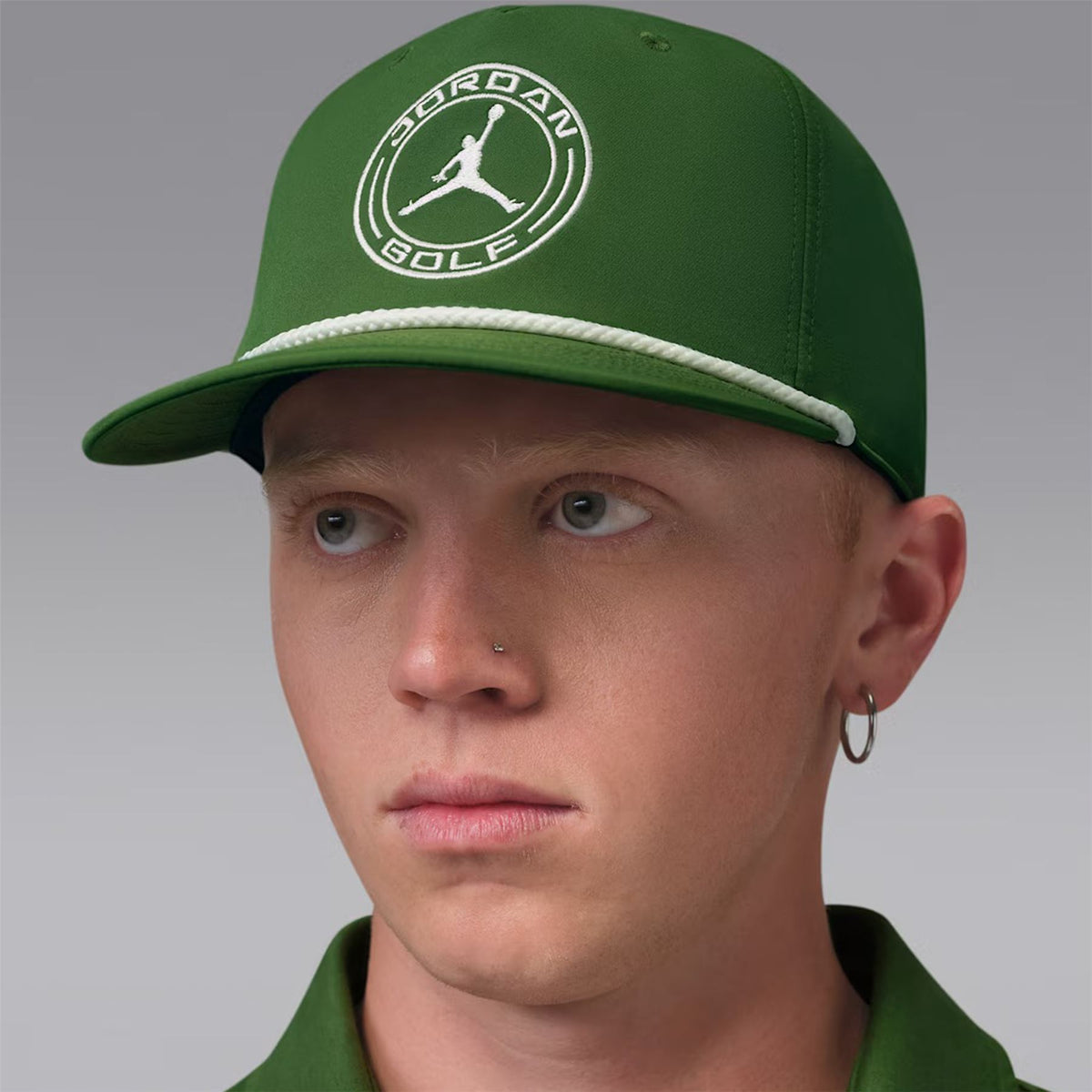 Jordan Pro Structured Dri-FIT Flat-Brim Golf Hat Forest Green/Sail
