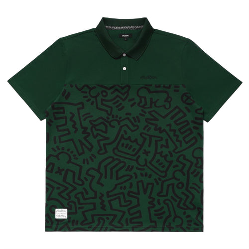 x Keith Haring Printed Polo Green - AW24