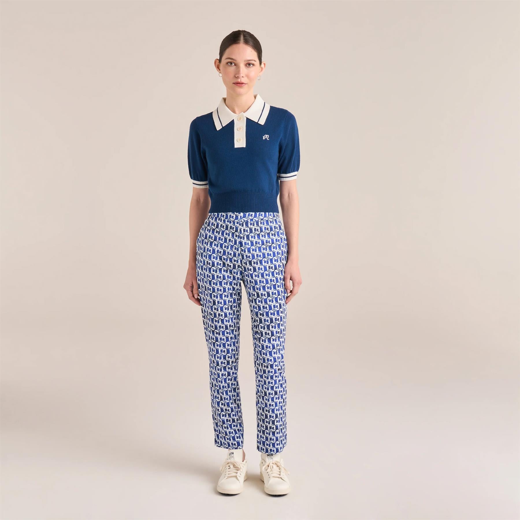 Malbon Golf Mikayla Cropped Knit Pageant Blue