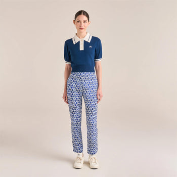 Malbon Golf Mikayla Cropped Knit Pageant Blue