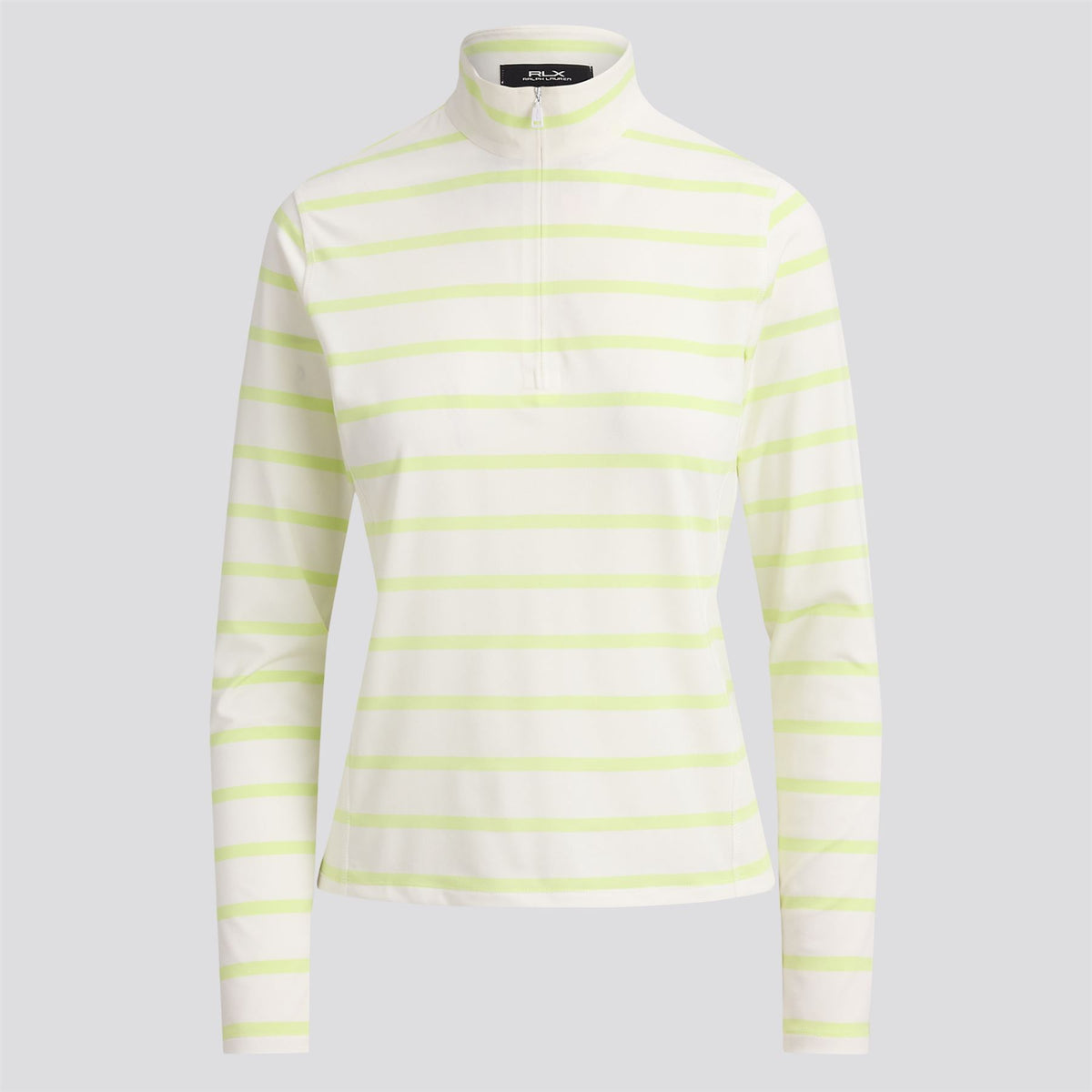 RLX Womens Lightweight Airflow Half Zip Pullover Ceramic White/Light Lime