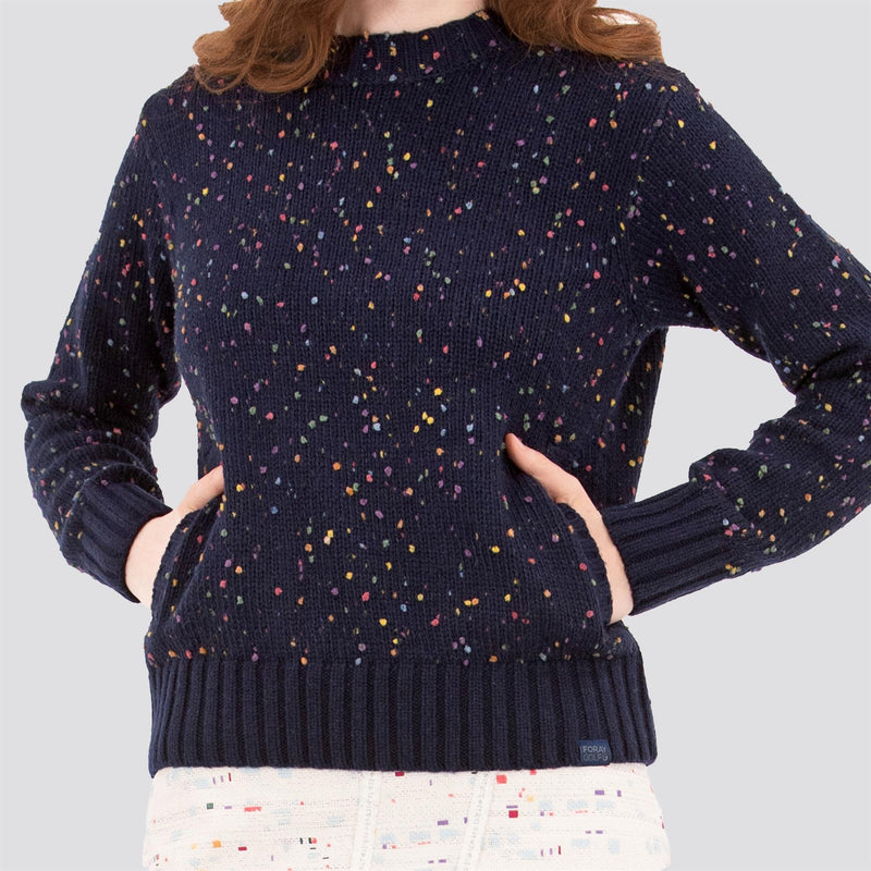 Womens Speckle Sweater Navy