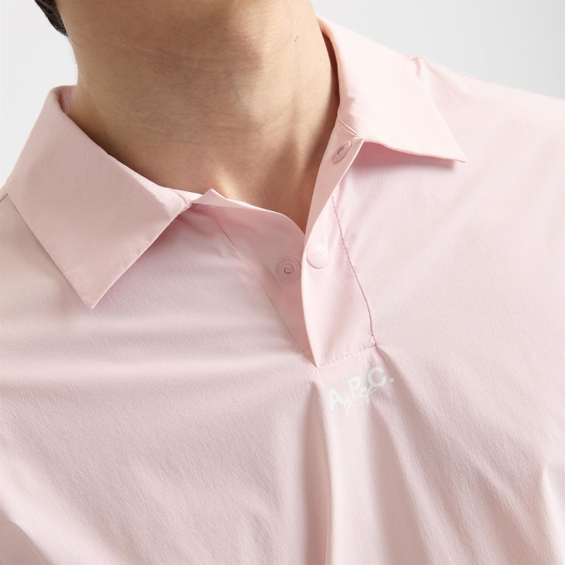 Adrien Woven Polo Shirt Fab Pale Pink