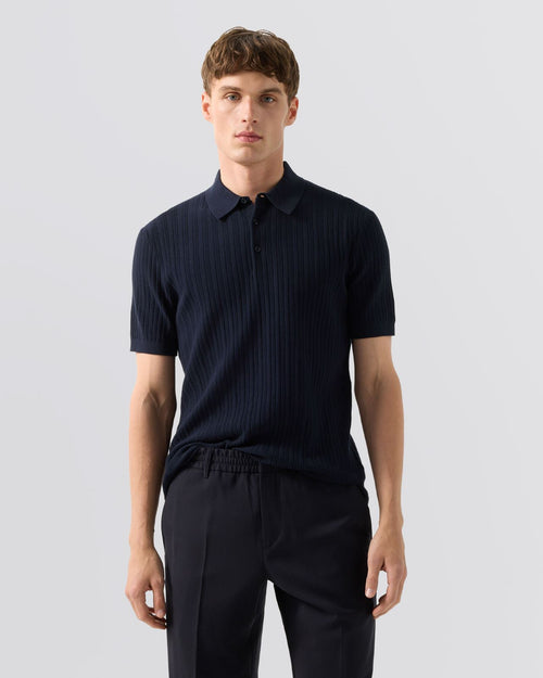 Tobias Knit Polo Navy
