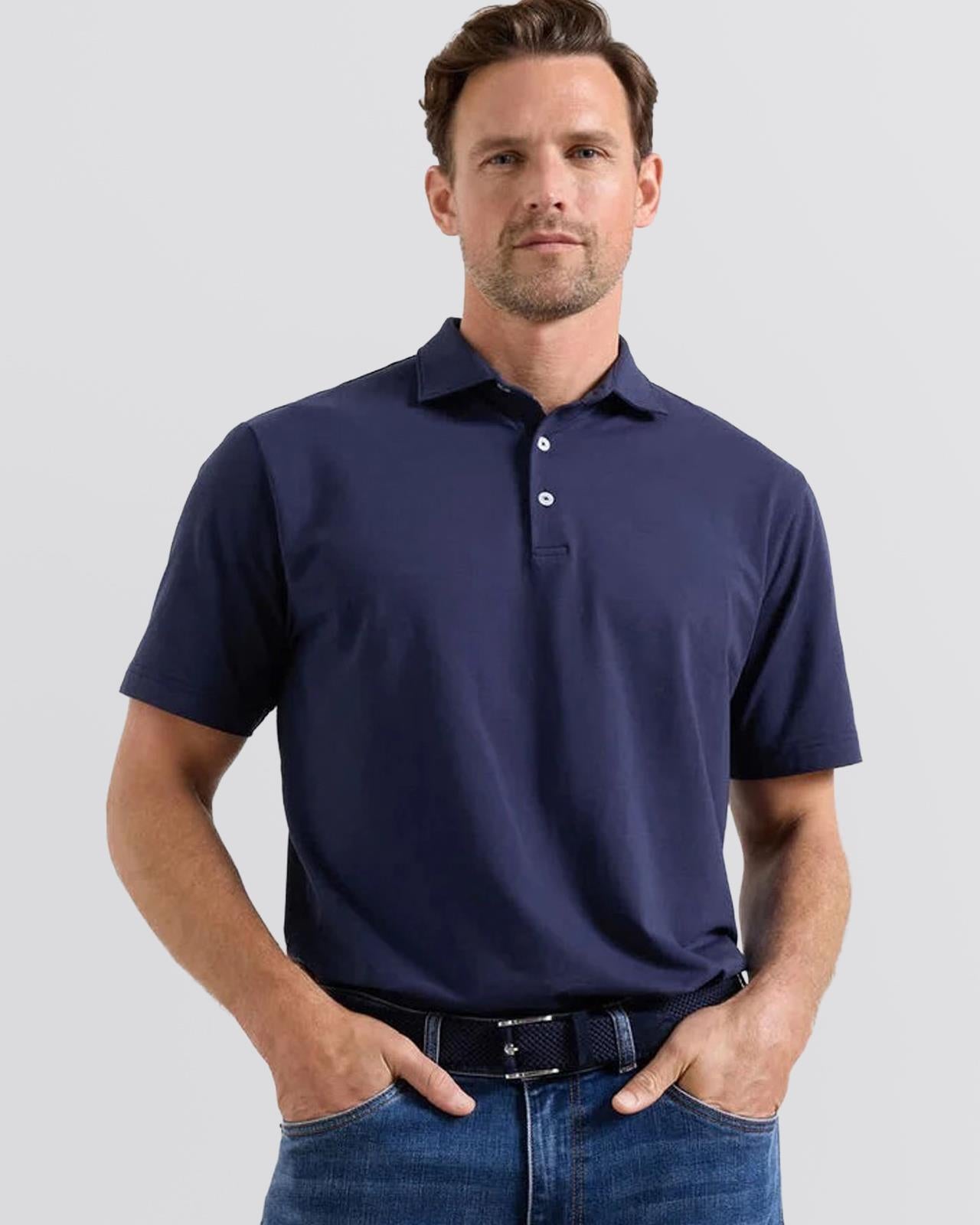 Crown Flex Cotton Polo Navy