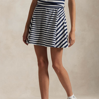 Womens RLX Airflow High Waisted Stripe Skirt Refined Navy/Ceramic White