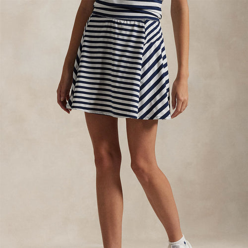 Womens RLX Airflow High Waisted Stripe Skirt Refined Navy/Ceramic White