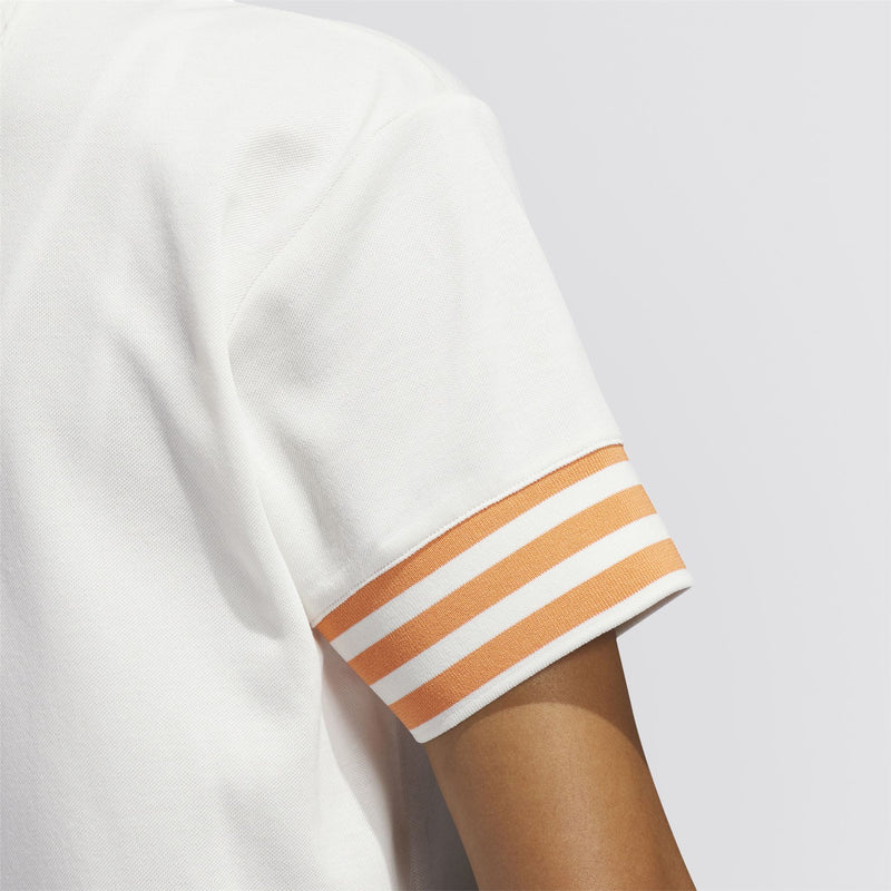 Womens Originals 3-Stripe Polo Chalk White/Dusky Orange