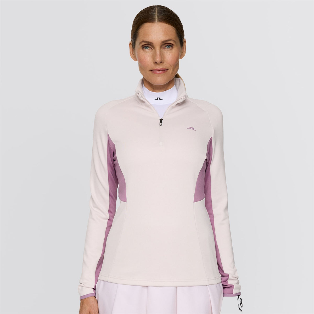 Womens Arja Quarter Zip Mid Layer Gray Lilac