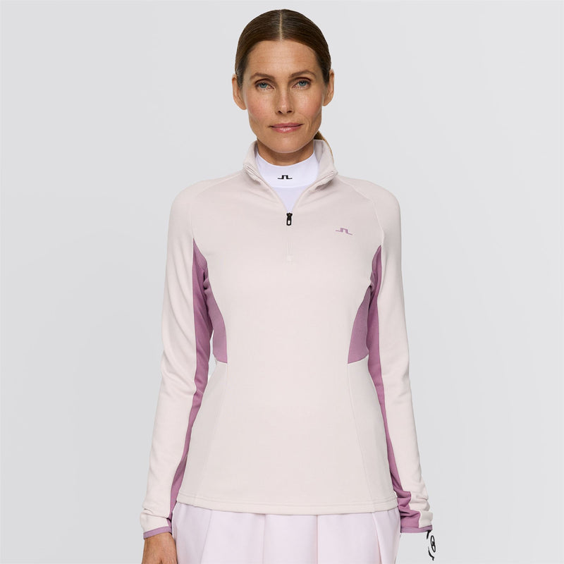 Womens Arja Quarter Zip Mid Layer Gray Lilac