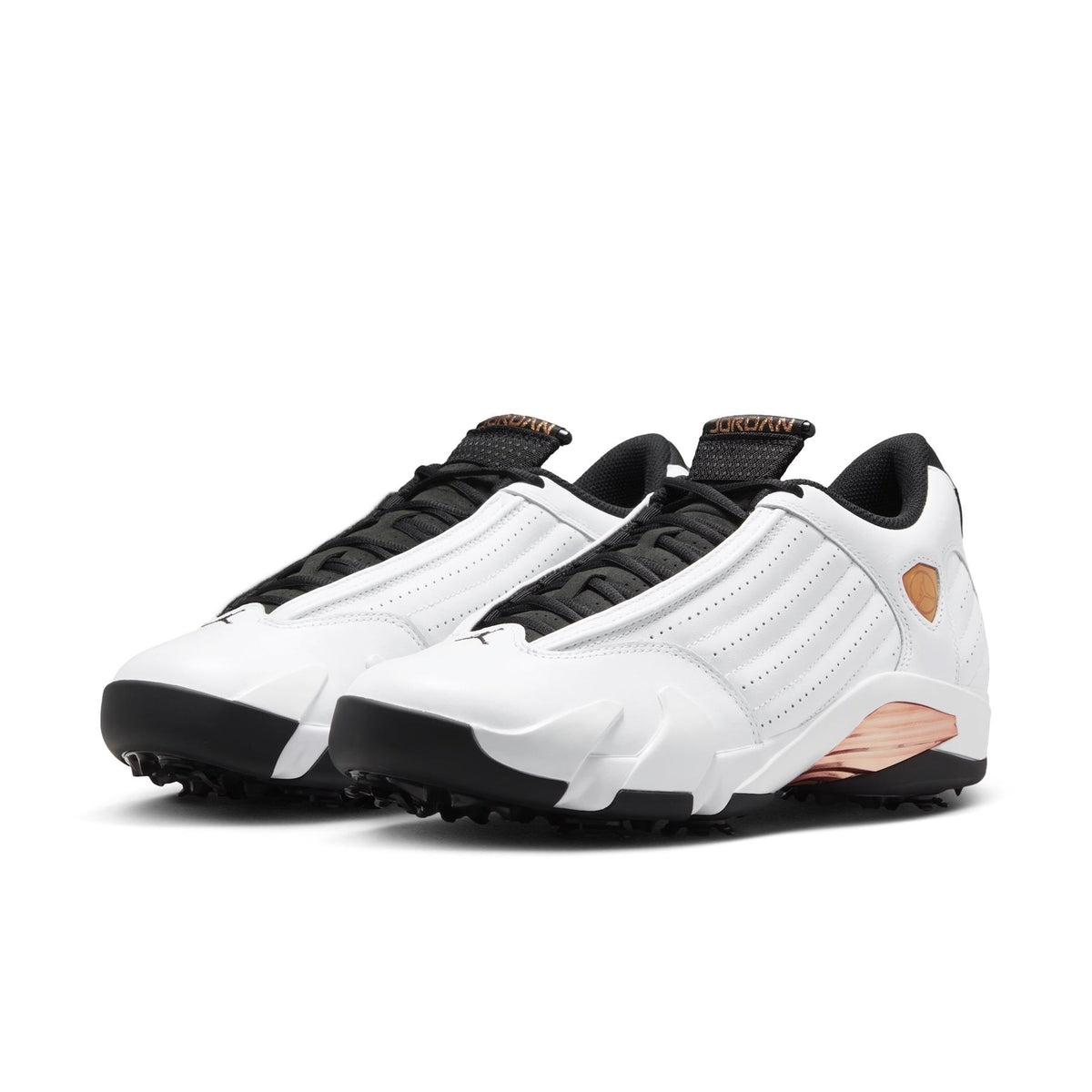Air Jordan 14 Golf Shoes White/Metallic Copper/Black